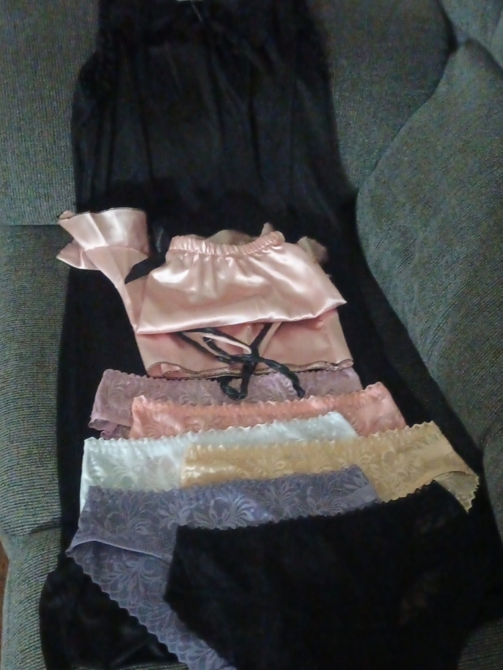 Women's Satin & Lace Intimates Set - Black, Pink, Purple, Cream, Gold